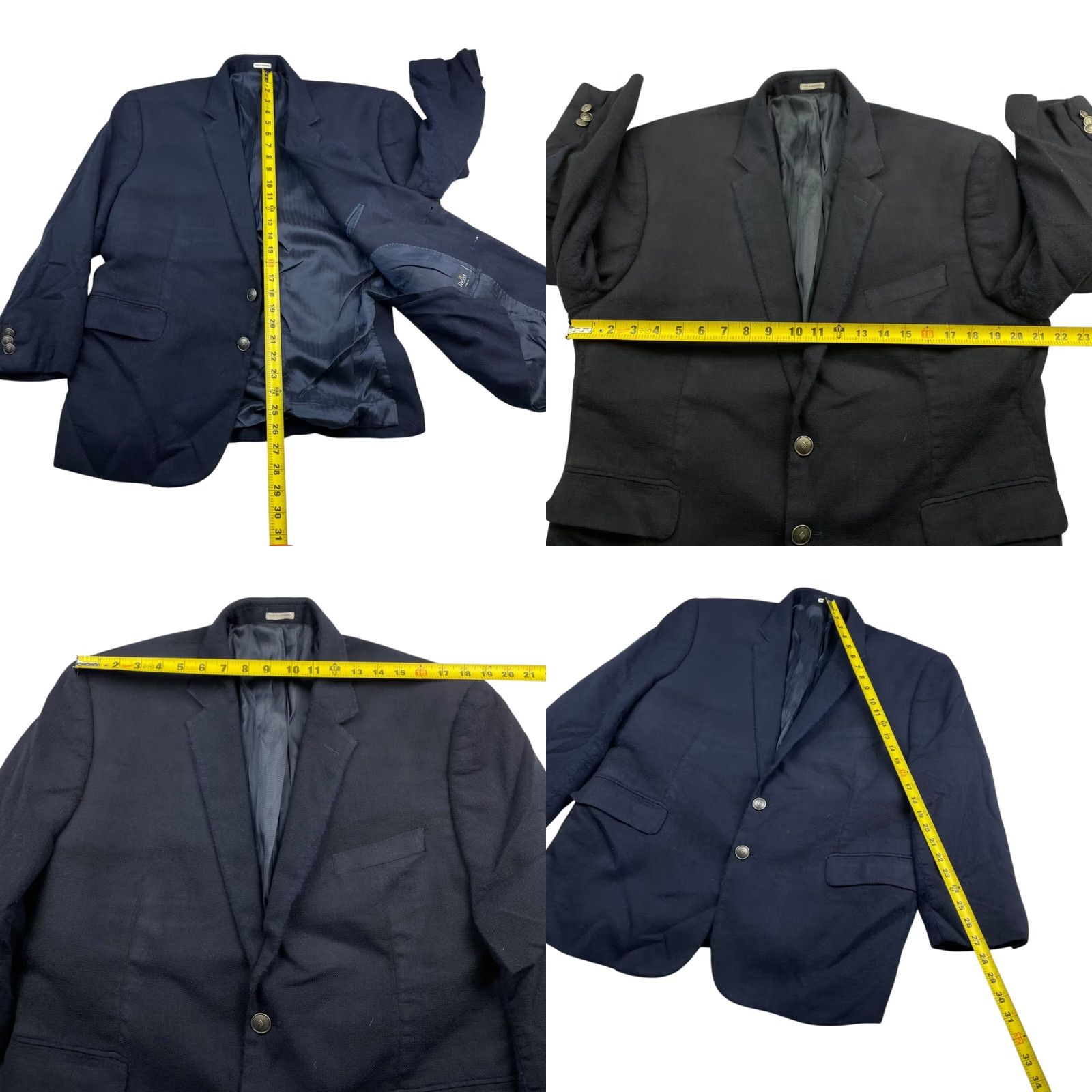 Joseph Abboud Joseph Abboud Blazer Shirt Men 46 100% Wool Navy Blue Notch Lapel 2-Button Short Sleeve Blazer Front Two-Button Vintage: No Mens Size 46R - 8 Thumbnail