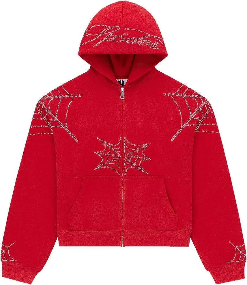 Sp5der Sp5der Rhinestone Web Zip Hoodie Size US L / EU 52-54 / 3 - 1 Thumbnail