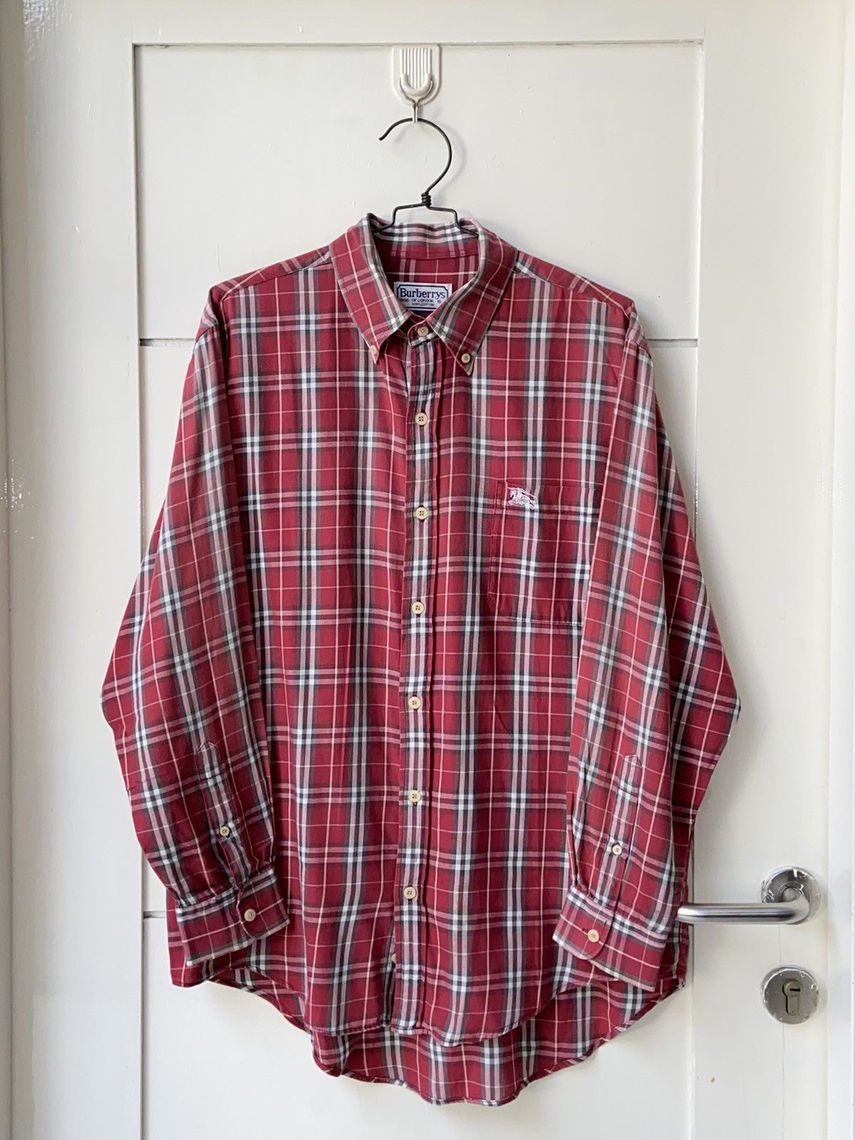 Burberry BURBERRY Red Striped Shirt Size US M / EU 48-50 / 2 - 9 Thumbnail