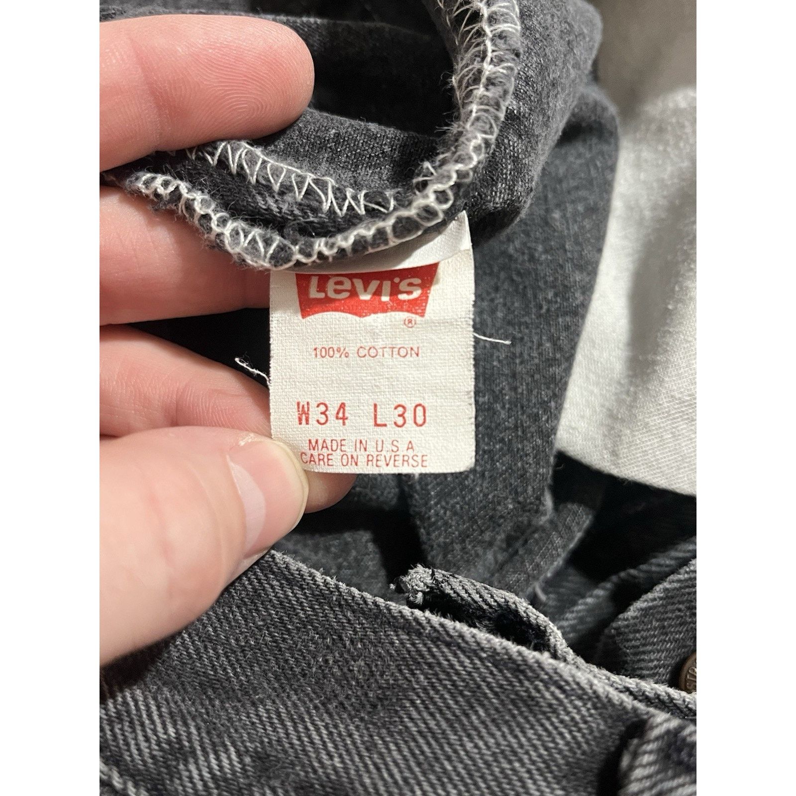 Levi's Vtg Levi’s 501-0660 90s Button Fly Black Denim USA 34W READ Size US 34 / EU 50 - 6 Thumbnail