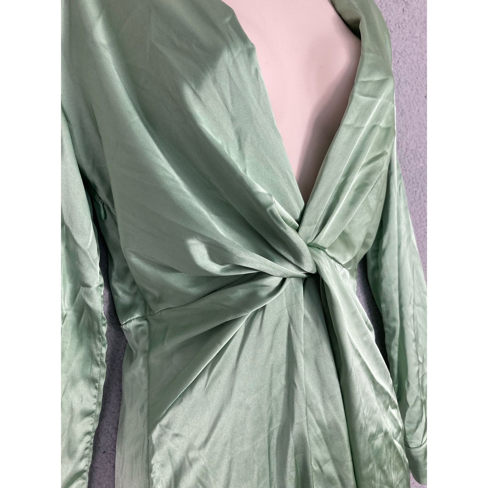 Shein SHEIN Satin Nightgown Olive Green Long Bell XS NWT Size XS / US 0-2 / IT 36-38 - 9 Thumbnail
