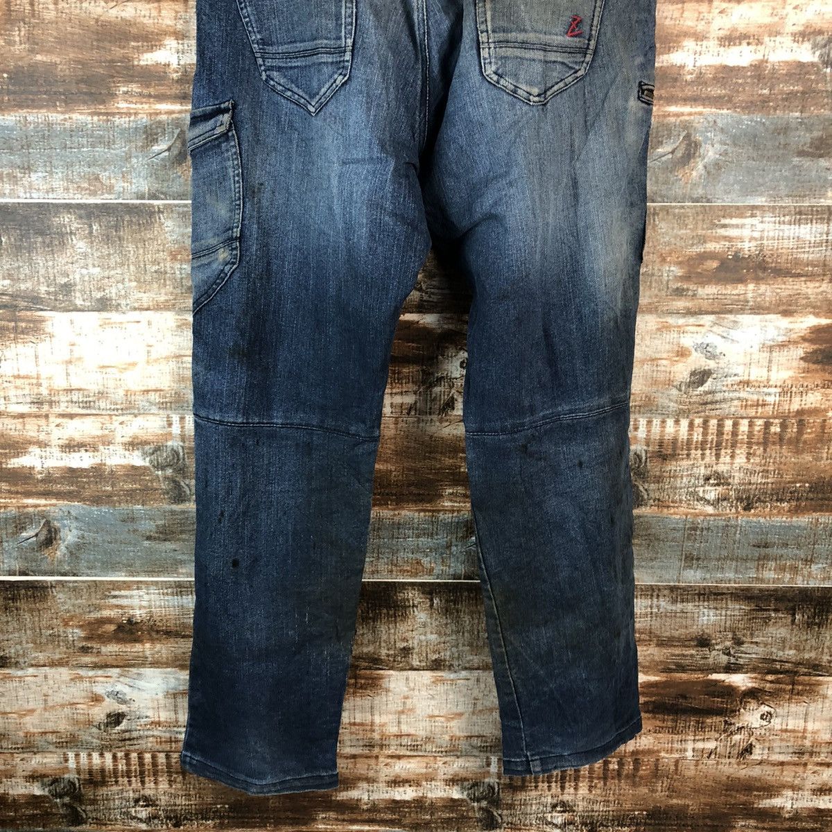 Japanese Brand Z Dragon Blue utility worker Multipocket cargo Pants #A2176 Size US 35 - 18 Thumbnail