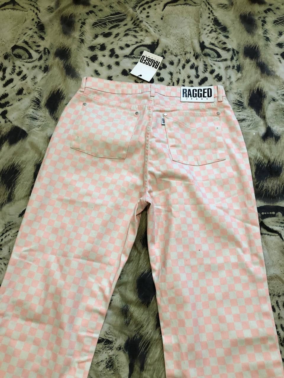 The Ragged Priest The Ragged Priest FASHION Pink and Cream Checkered Jeans Size 34" / US 12 / IT 48 - 21 Thumbnail