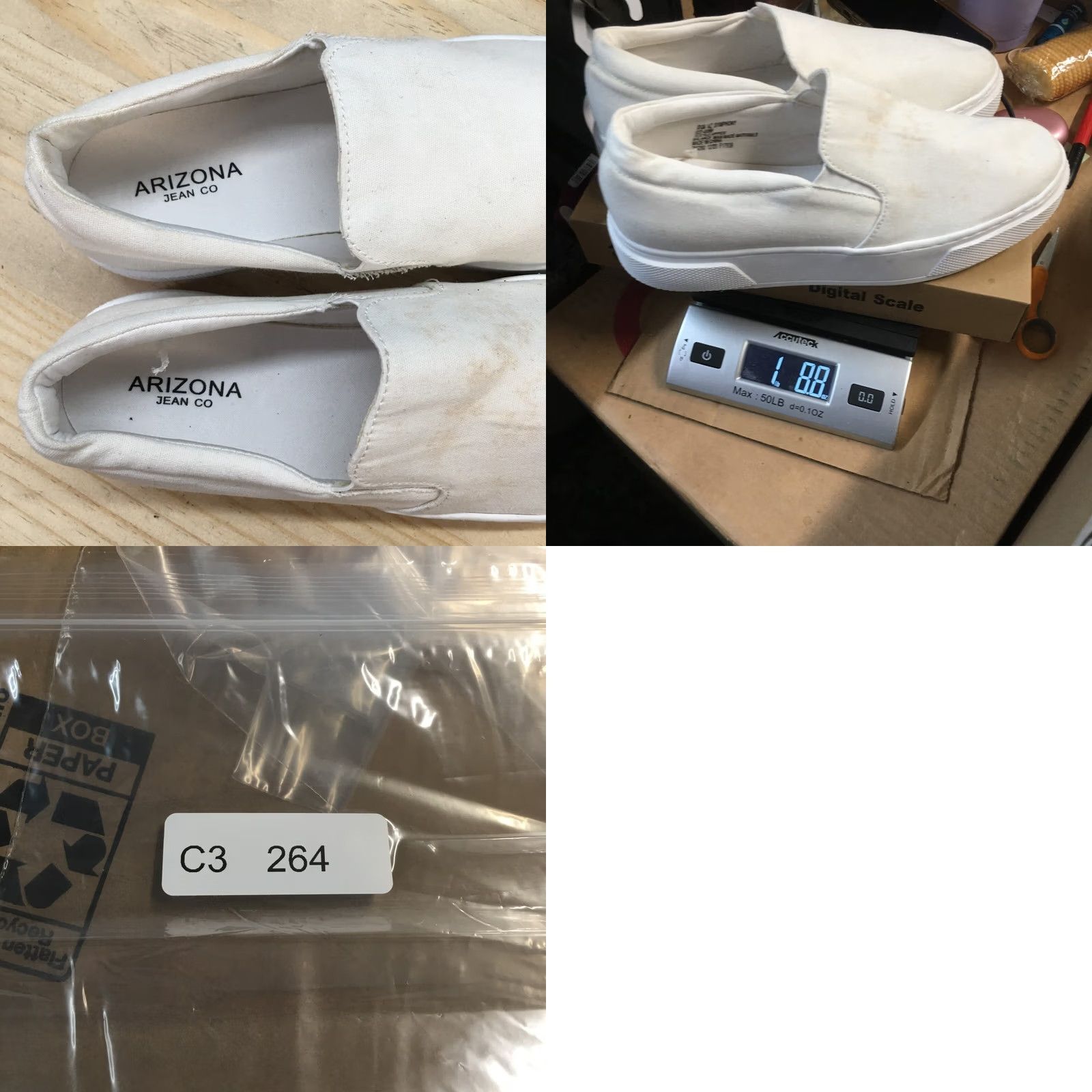 Vintage Arizona Jean Co Shoes Womens 8.5 M Symphony Slip On Sneakers White Canvas Casual Size 30" / US 8 / IT 44 - 10 Thumbnail
