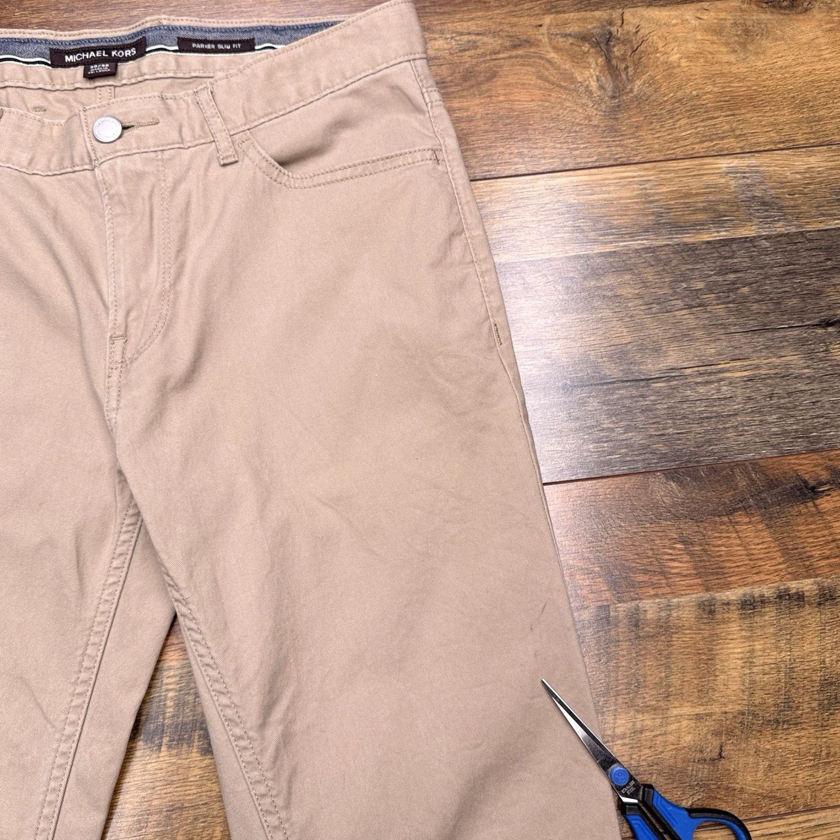 Michael Kors Michael Kors Parker Slim Fit Pants Mens 30x32 Chino Brown Twill Stretch Cotton Elastane Straight Leg 5-Pocket Button Zip Casual Wedding Renaissance? Size US 30 / EU 46 - 5 Thumbnail