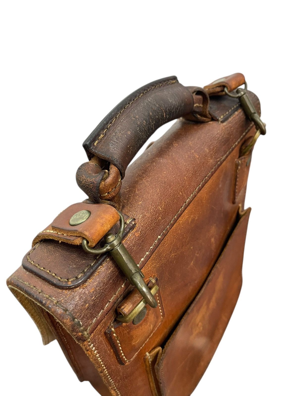 Genuine Leather Full Leather Beauty Patina Vtg Herz Japan Satchel Bag 5🟩 Size ONE SIZE - 18 Thumbnail