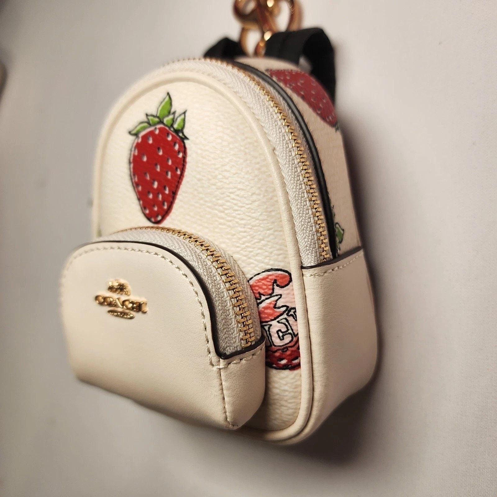 Coach NWT Coach CAO93 Mini Court Backpack Bag Charm Strawberry Size ONE SIZE - 2 Thumbnail