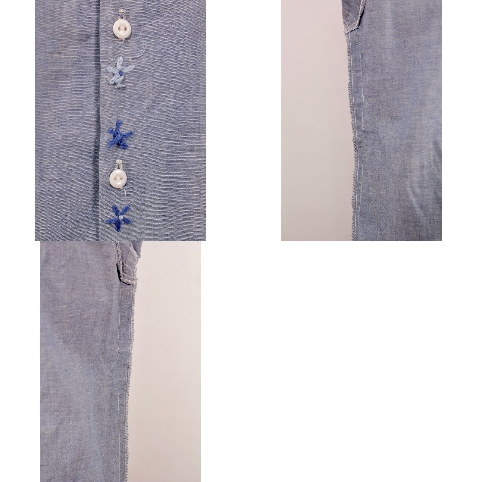 Vintage VINTAGE Men's VTG 70s Blue Embroidered Big Mac Chambray Holly Hobby Shirt Sz M 1970s Size US M / EU 48-50 / 2 - 8 Thumbnail