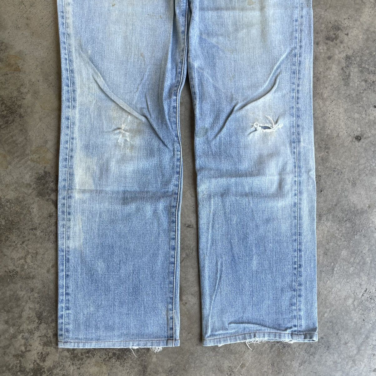 Wrangler 🔥Vintage Wrangler Stoned Washed Ripped Distress Denim Jeans Size US 33 - 3 Thumbnail