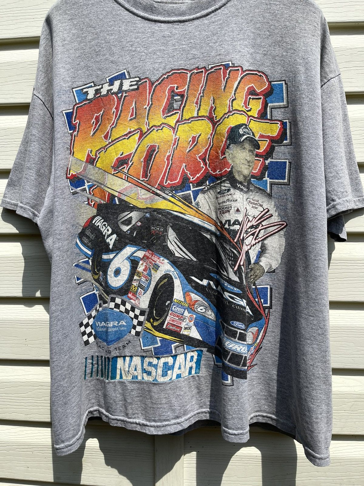 NASCAR 90s Viagra NASCAR Ford Racing Mark Martin Vintage Tee Shirt Size US XL / EU 56 / 4 - 6 Thumbnail