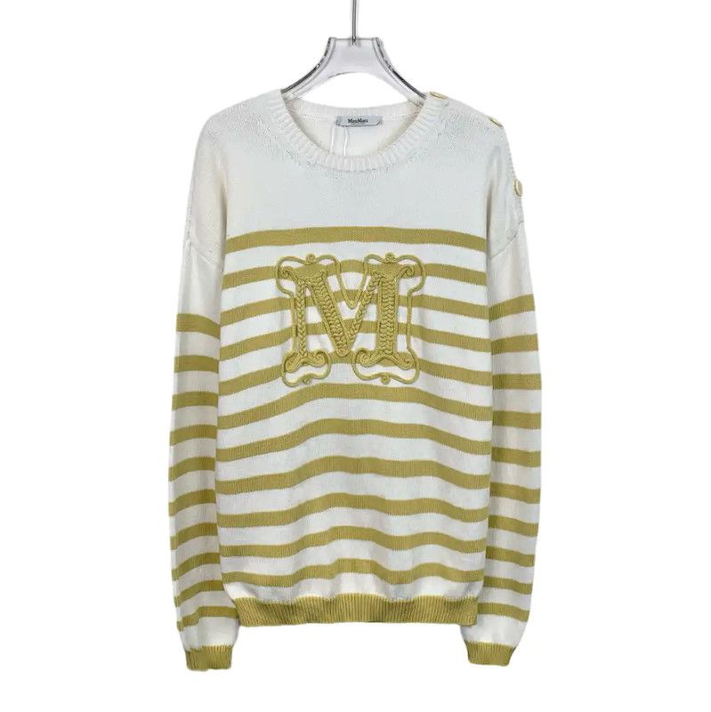 Max Mara MaxMara Striped Cotton Pullover Sweater 0089 Size L / US 10 / IT 46 - 1 Thumbnail