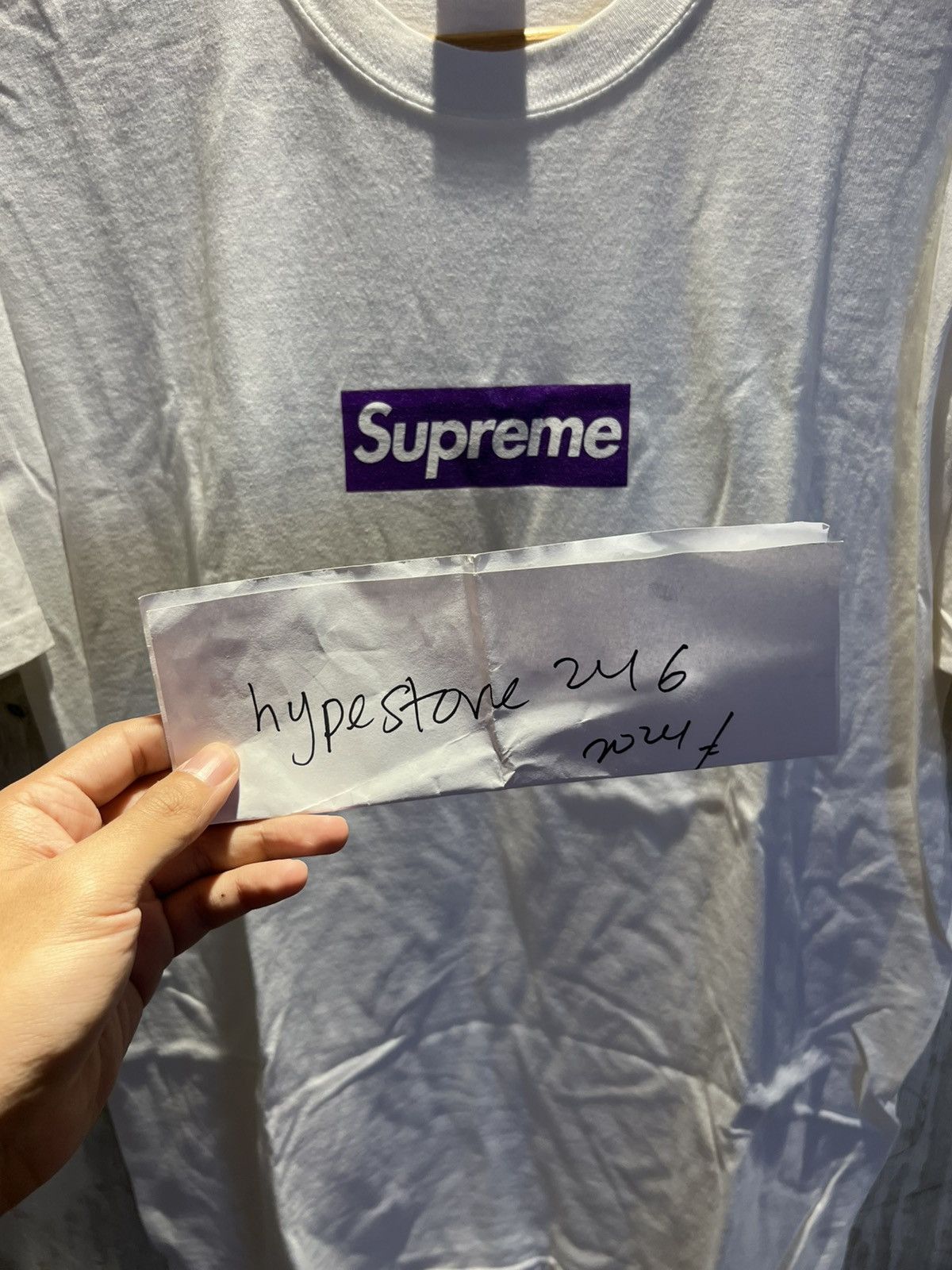 Supreme 2012 FNF UNRELEASED SUPREME PURPLE ON WHITE BOX LOGO Size US L / EU 52-54 / 3 - 5 Thumbnail