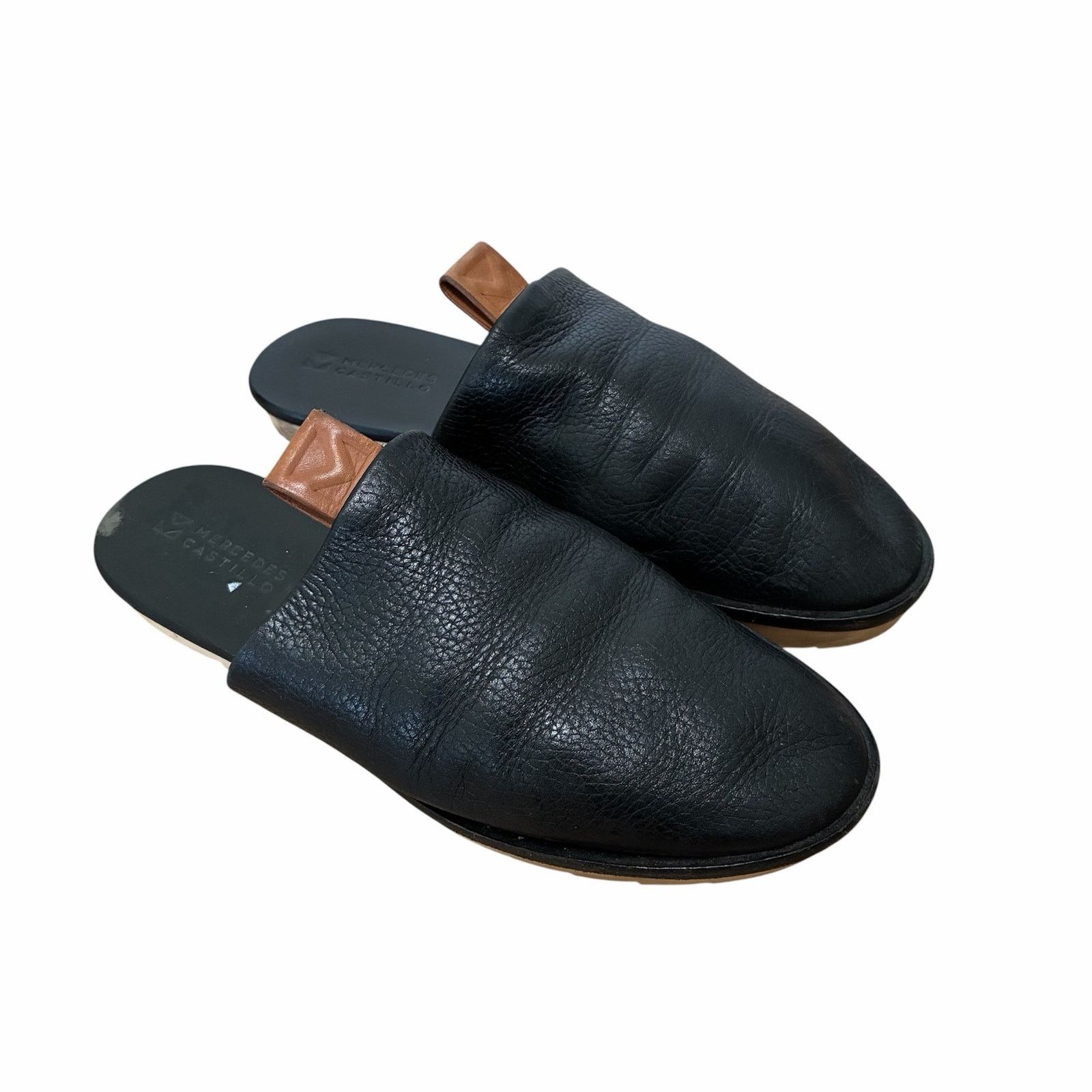Other Mercedes Castillo Black Leather Teah Mules Sz 6.5 Size US 6.5 / IT 36.5 - 1 Thumbnail