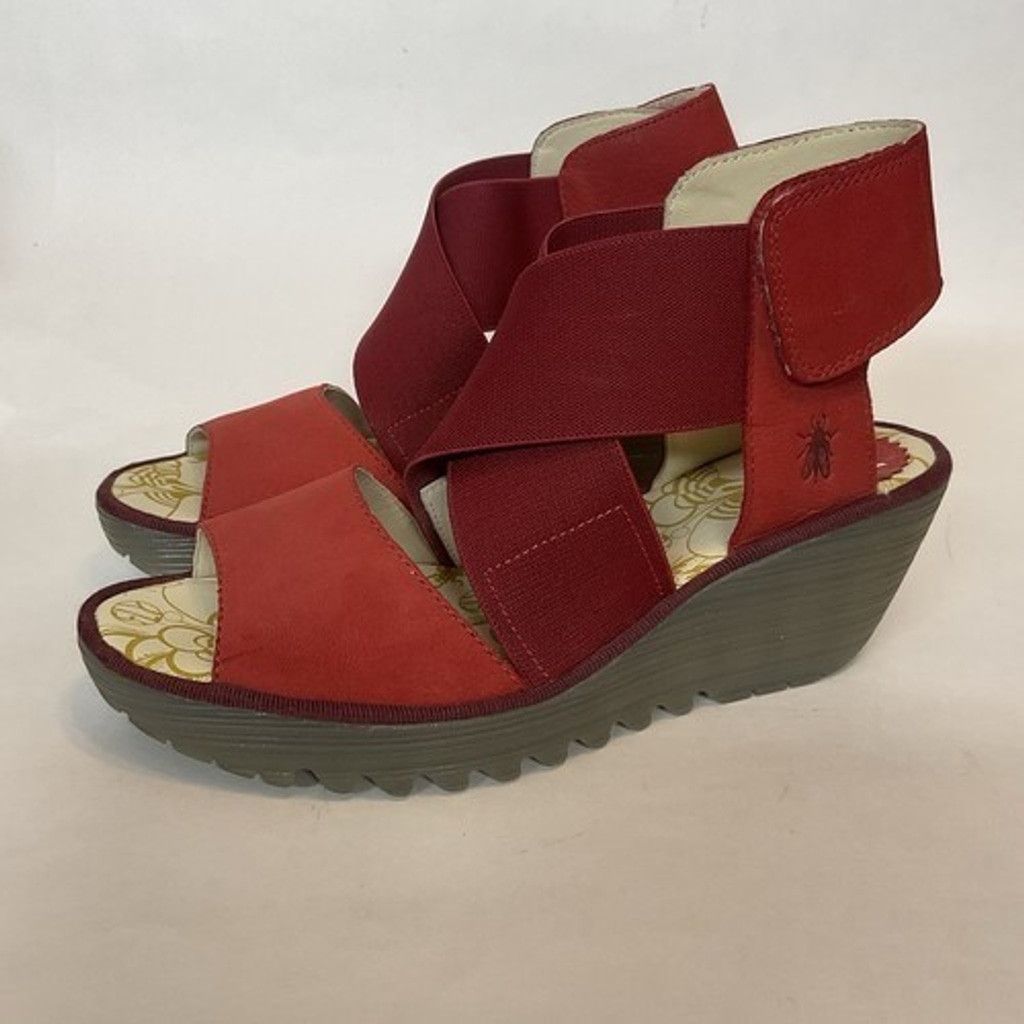Fly London Fly London Mousse Leather Crossover Wedge Sandals Women 8.5 Size US 9 / IT 39 - 1 Thumbnail