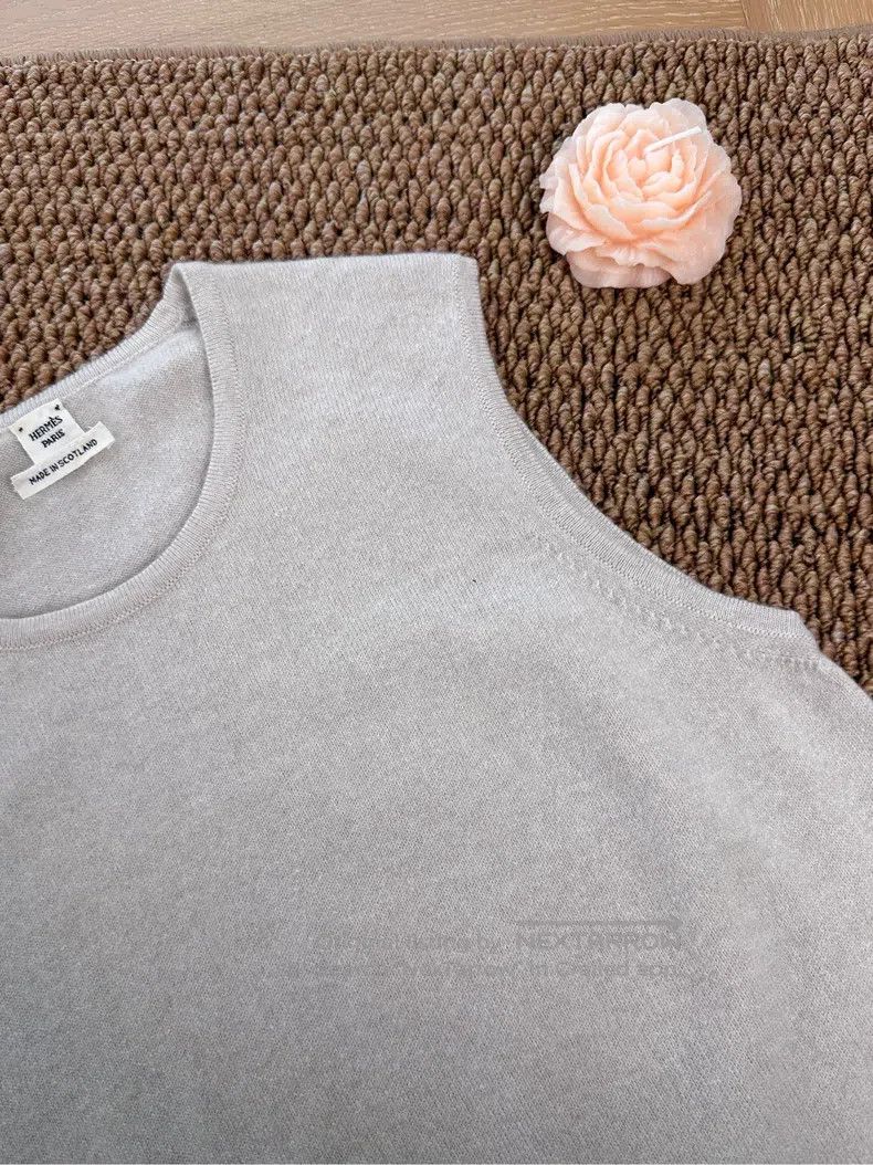 Hermes Hermes Margiela Era Cashmere Sleeveless Knit Top - Oatmeal Size S / US 4 / IT 40 - 5 Thumbnail