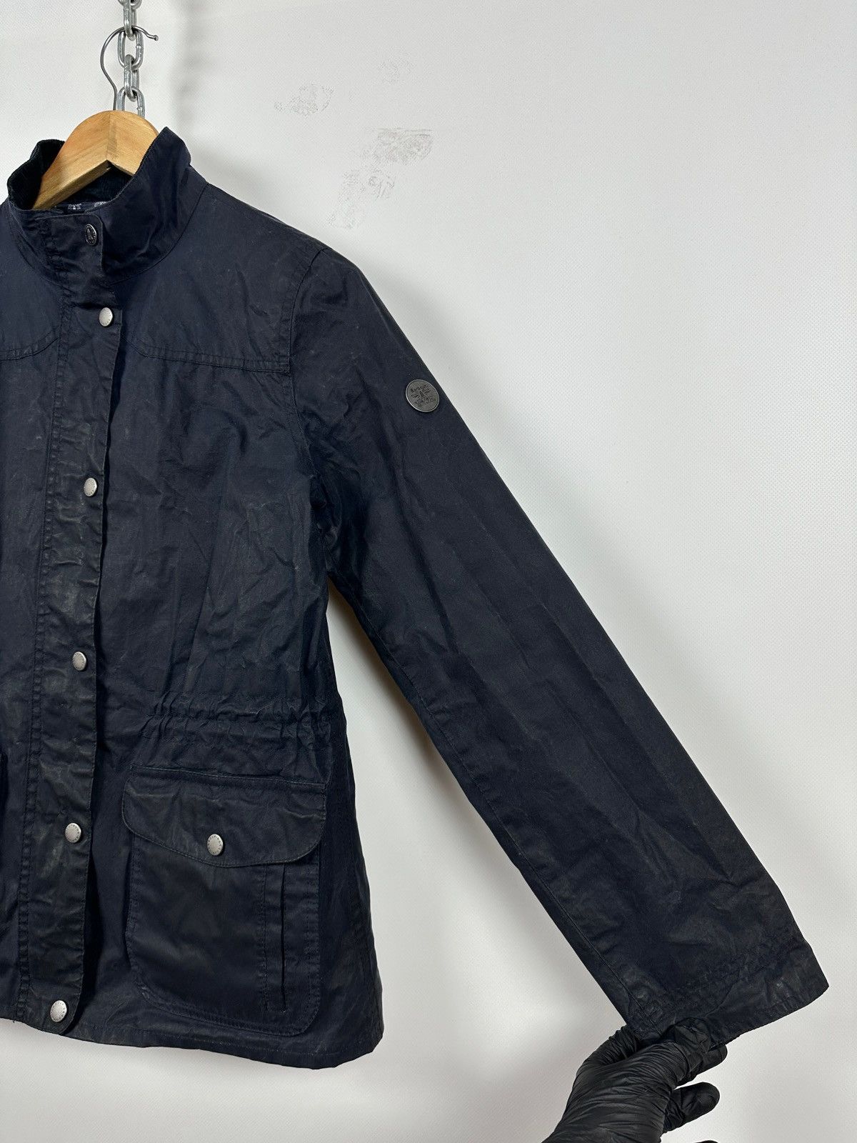 Barbour Barbour Navy Blue Waxed Dover Lightweight Jacket Size S / US 4 / IT 40 - 13 Thumbnail