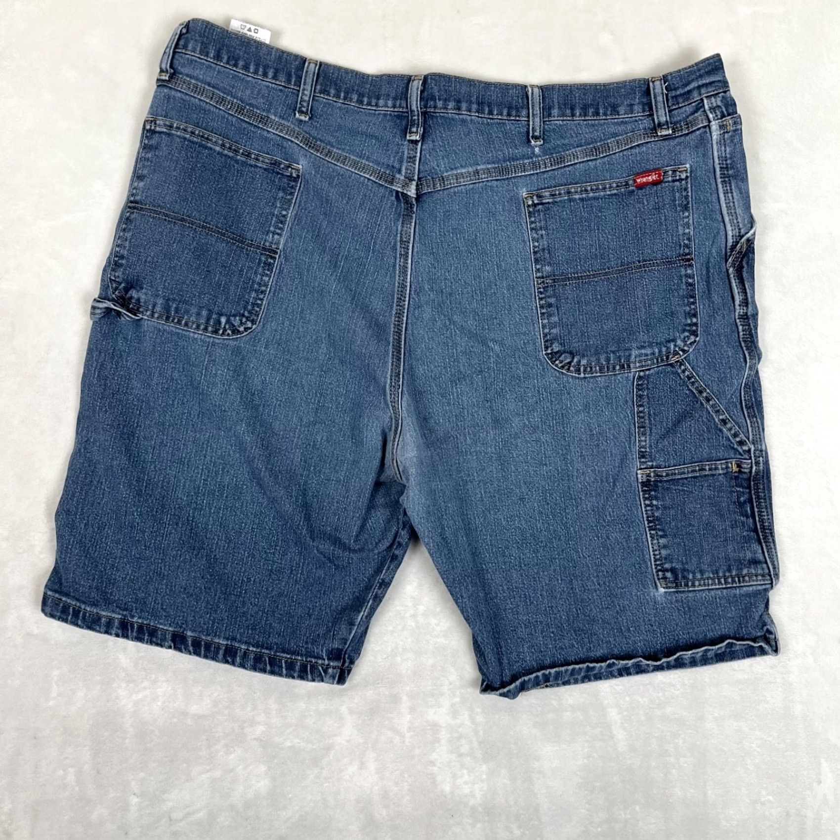 Wrangler Wrangler Cargo Shorts Mens 44 Blue Denim Relaxed Fit Carpenter Workwear Utility Shorts Casual Wide Pockets Denim 10in Inseam Regular Size 44 Mens Size US 44 / EU 60 - 2 Thumbnail