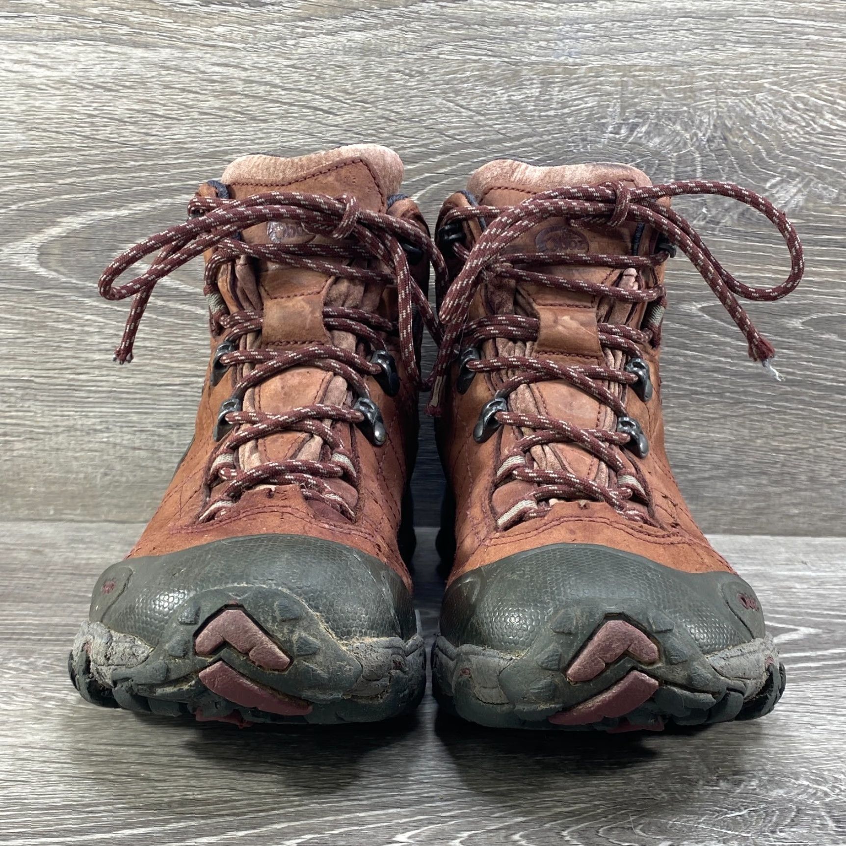 Oboz Oboz Bridger Womens 9 Rust Red Leather Ankle Mid B-Dry Hiking Boots Waterproof Size US 7 / IT 37 - 4 Thumbnail