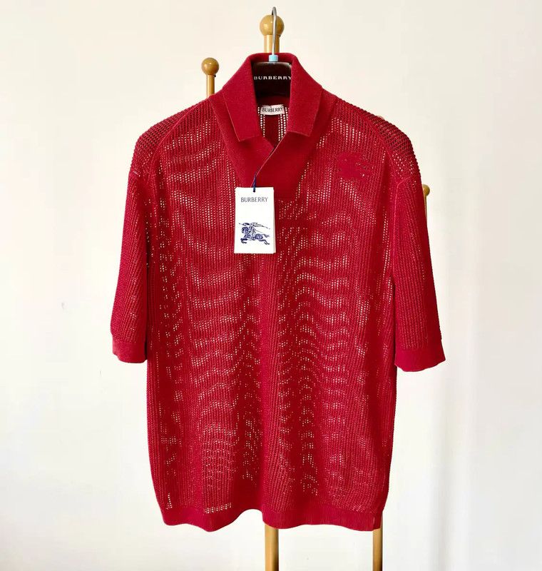 Burberry Burberry Red Short Sleeve Polo Shirt Size US M / EU 48-50 / 2 - 1 Thumbnail