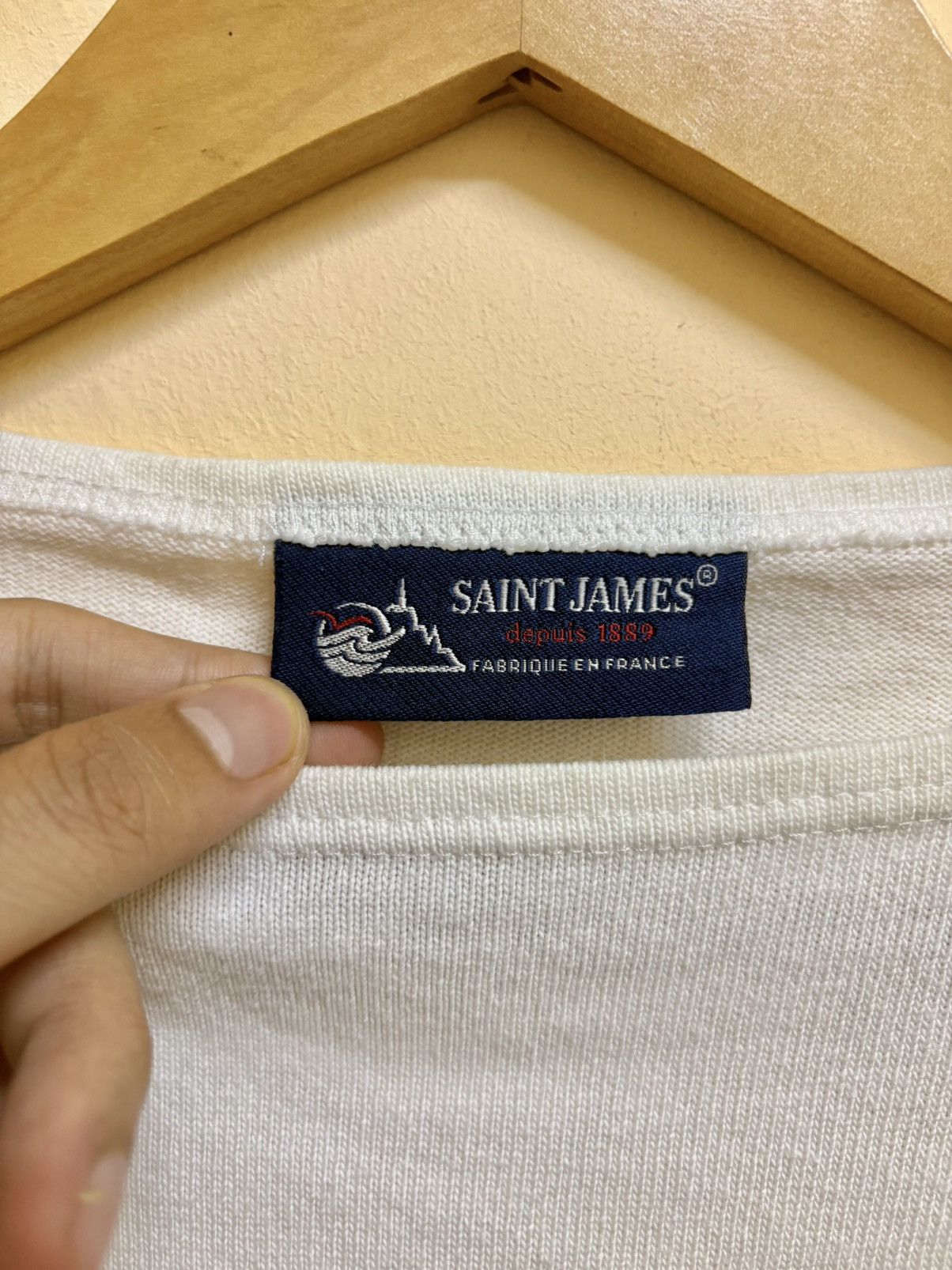 Saint James Vintage Saint James Plain White Long Sleeve Size US M / EU 48-50 / 2 - 7 Thumbnail