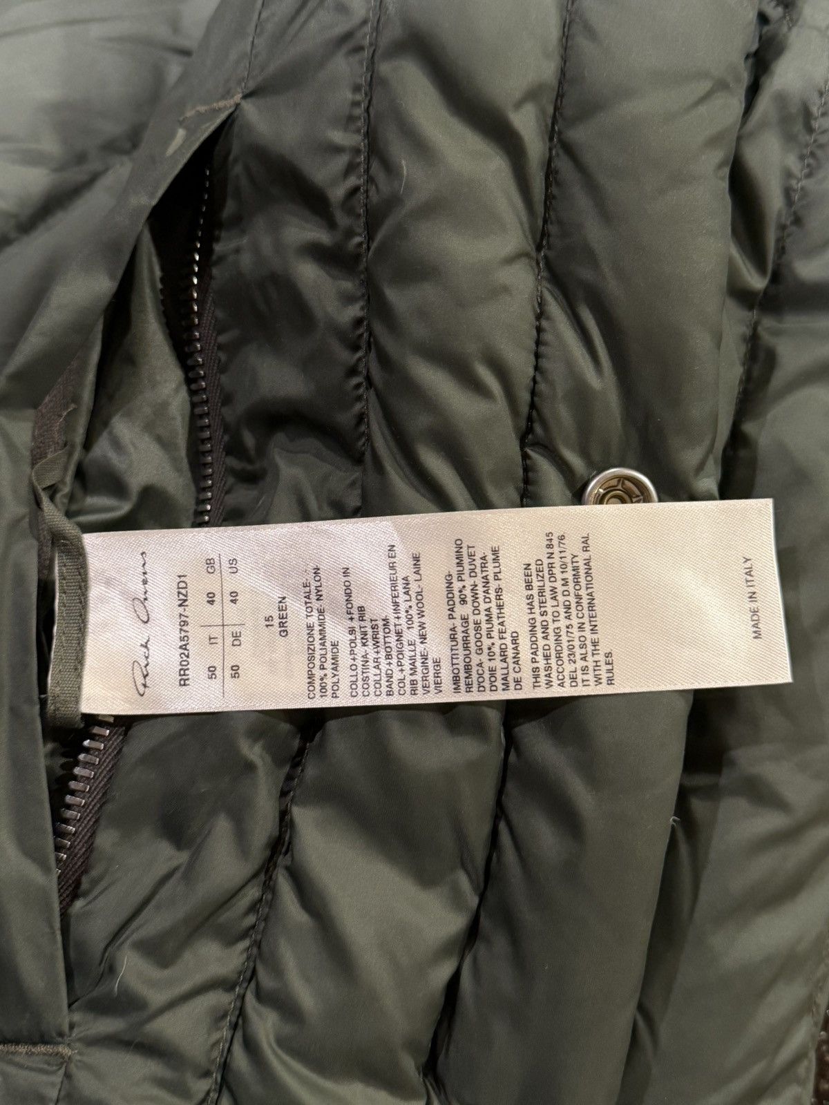 Rick Owens Rick Owens FW21 Gethsemane Geth Padded Green Bomber Jacket Size US L / EU 52-54 / 3 - 14 Thumbnail