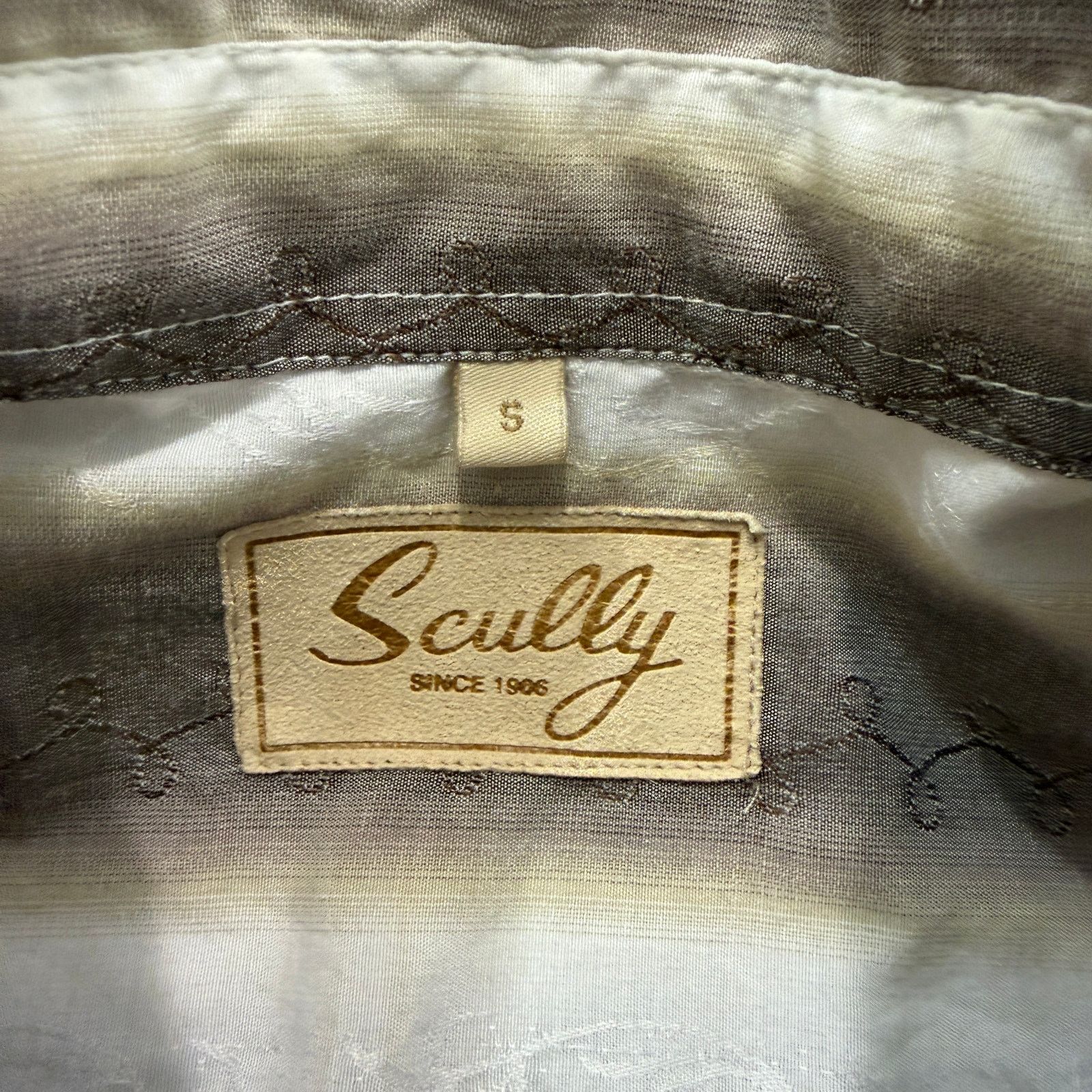 Scully Leather Vintage Scully Western Pearl Snap Shirt Mens Small Brown Size US S / EU 44-46 / 1 - 5 Thumbnail
