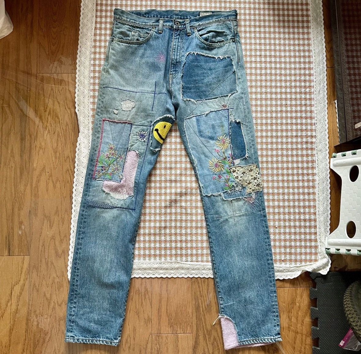 Kapital Kapital Kountry Gypsy Okabilly Patchwork Smiley Denim Size US 34 / EU 50 - 1 Thumbnail