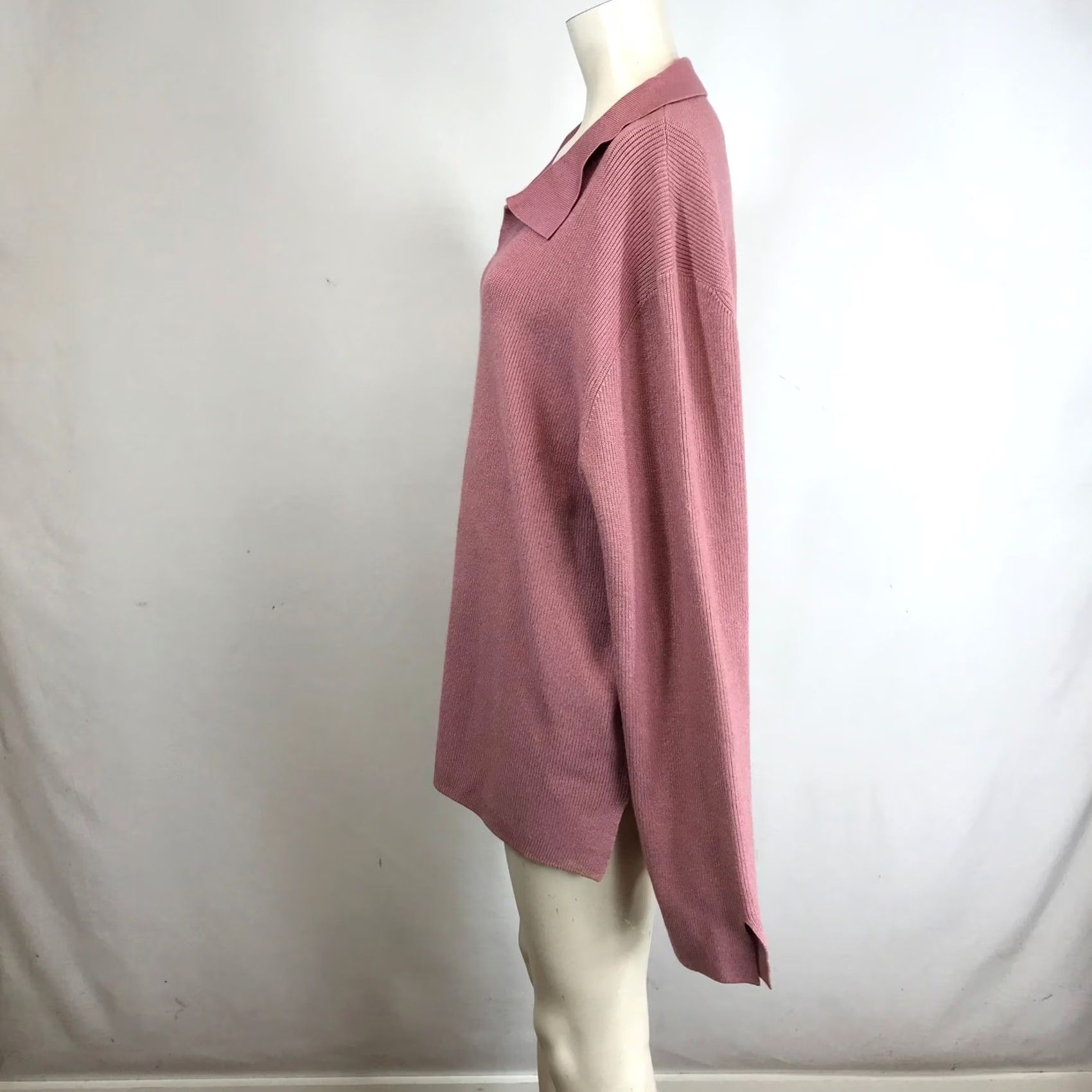 Vintage FIRST LOVE BY LOVELYN Dusty Rose Ribbed Collared Long Sleeve Sweater 3X Size XXL / US 16-18 / IT 52-54 - 6 Thumbnail