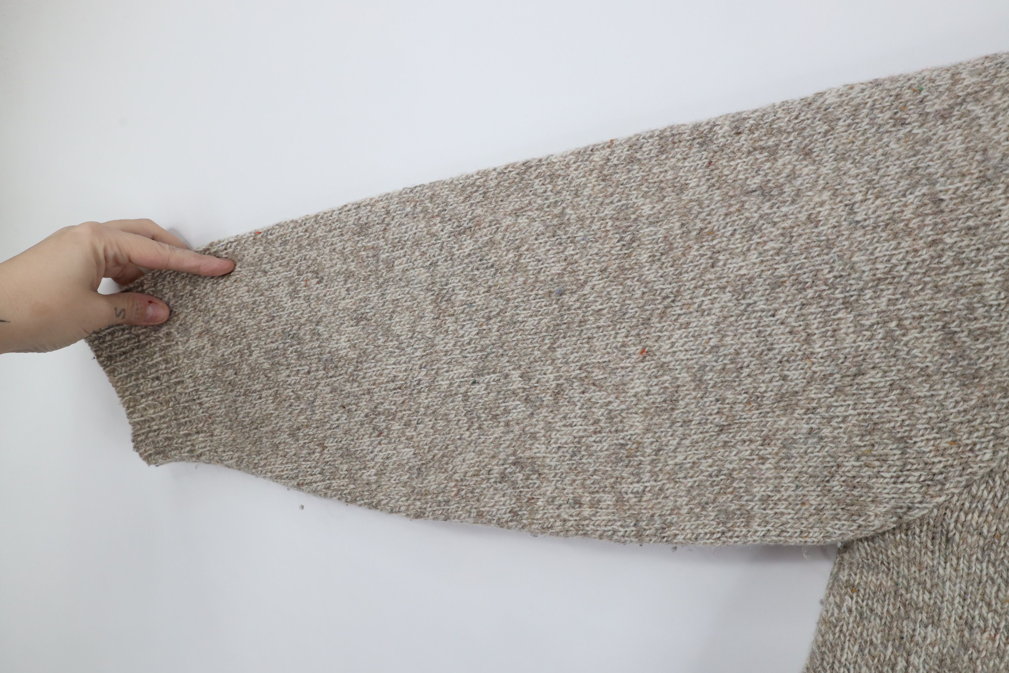 Lands' End × Vintage Vintage 90s Lands End Crewneck Sweater Oatmeal Brown USA Size XL / US 12-14 / IT 48-50 - 5 Thumbnail