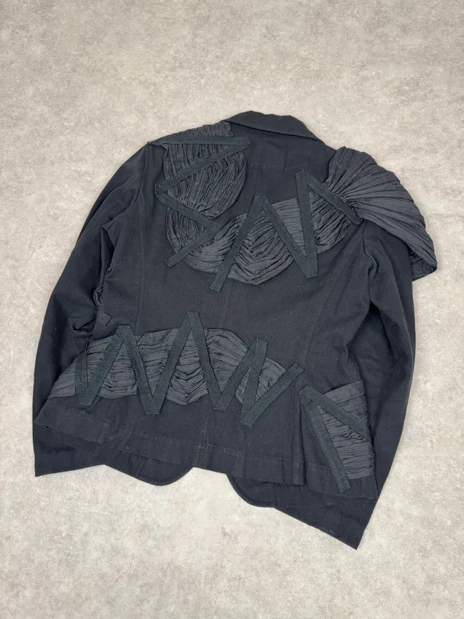 Issey Miyake SS2003 Issey Miyake Black Blazer Plissed Jacket Size M / US 6-8 / IT 42-44 - 3 Thumbnail