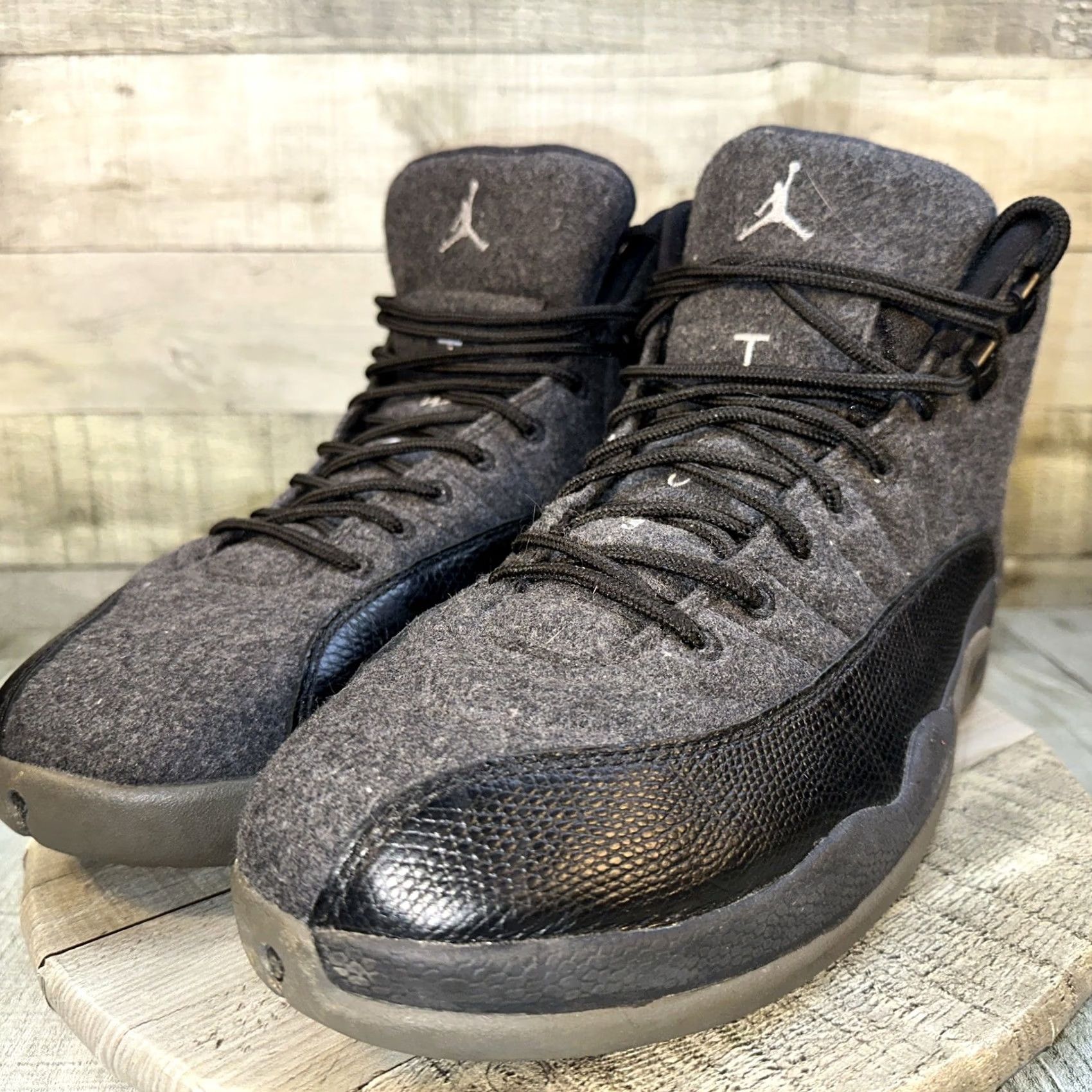 Jordan Brand Size 12 Air Jordan 12 Retro Wool Sneaker Mens Gray Size US 12 / EU 45 - 3 Thumbnail