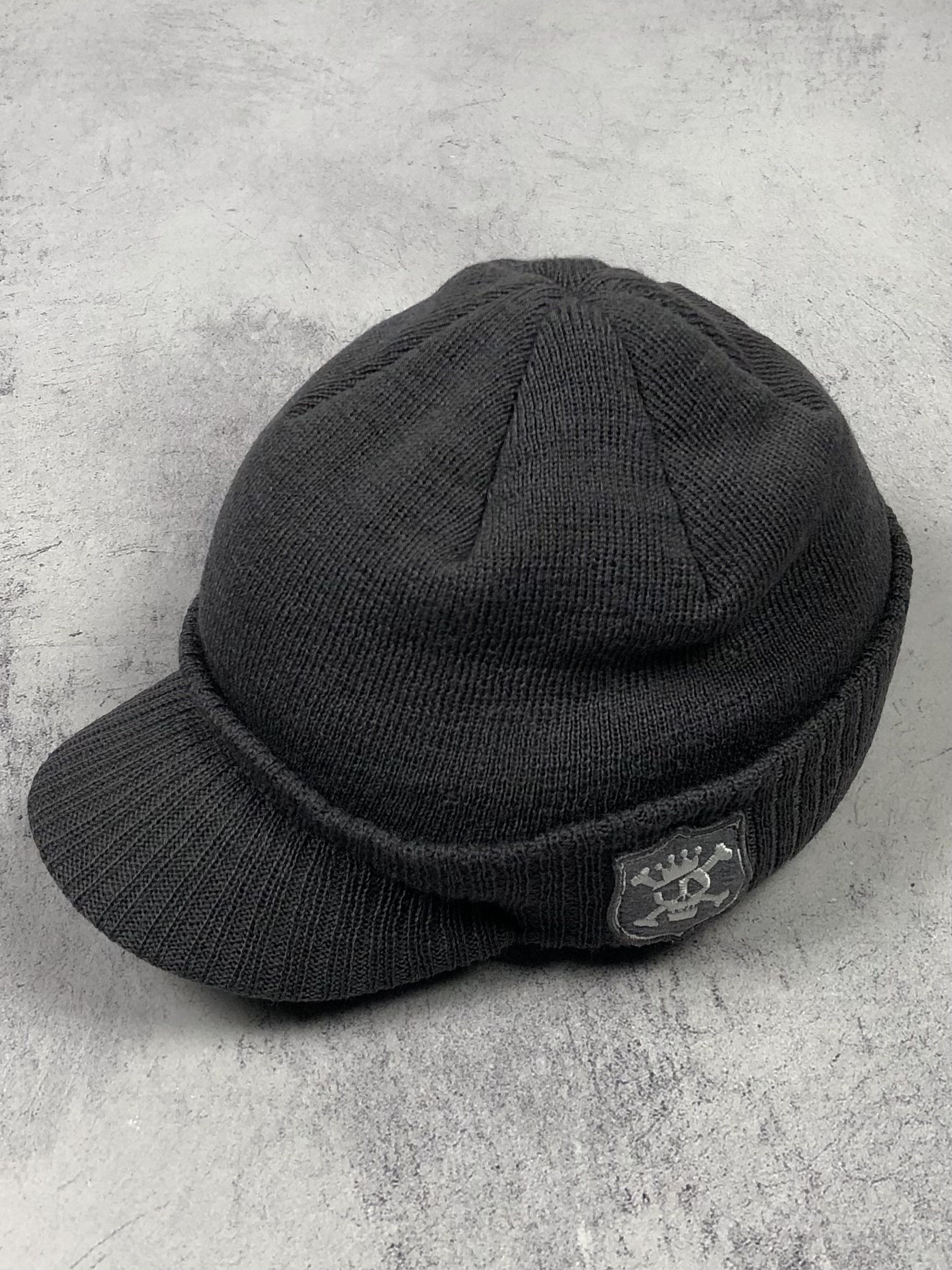 Pre-owned Stussy Vintage  Skulls Patch Radar Visor Hat Cap Skullcap In Gray