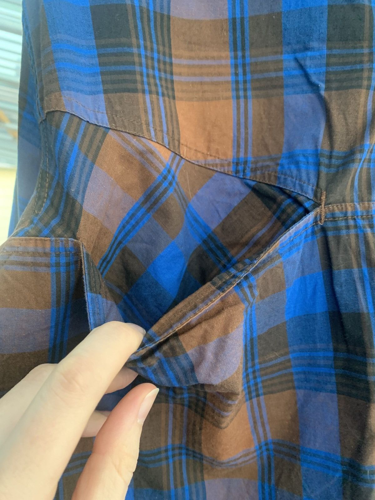 Marithe + Francois Girbaud Vintage Girbaud Plaid Button-Down w. X-Pockets Size US L / EU 52-54 / 3 - 3 Thumbnail