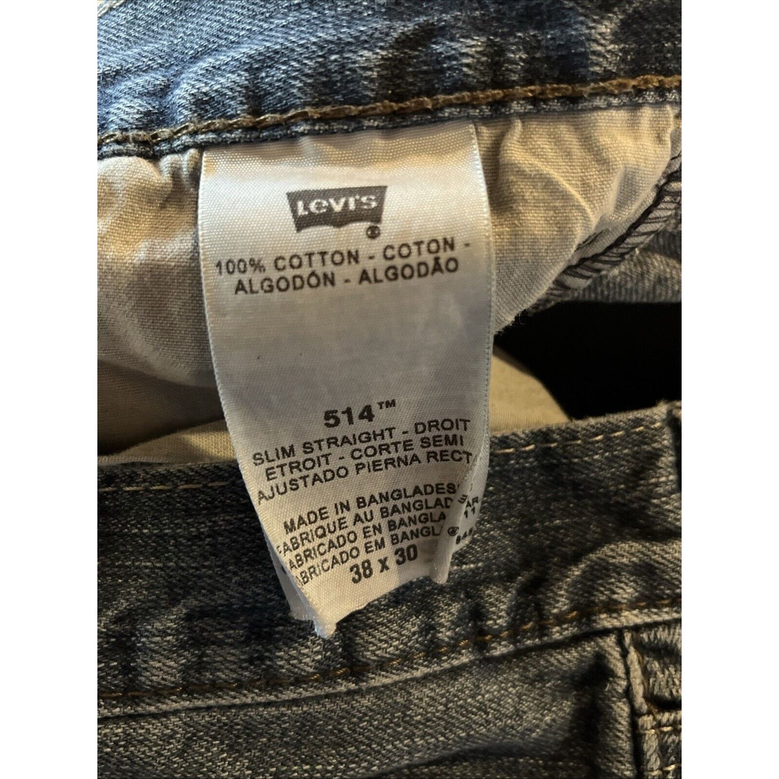 Levi's Levi's 514 Jeans Men's 36x30 Blue Denim Cotton Medium Wash Size US 36 / EU 52 - 4 Thumbnail
