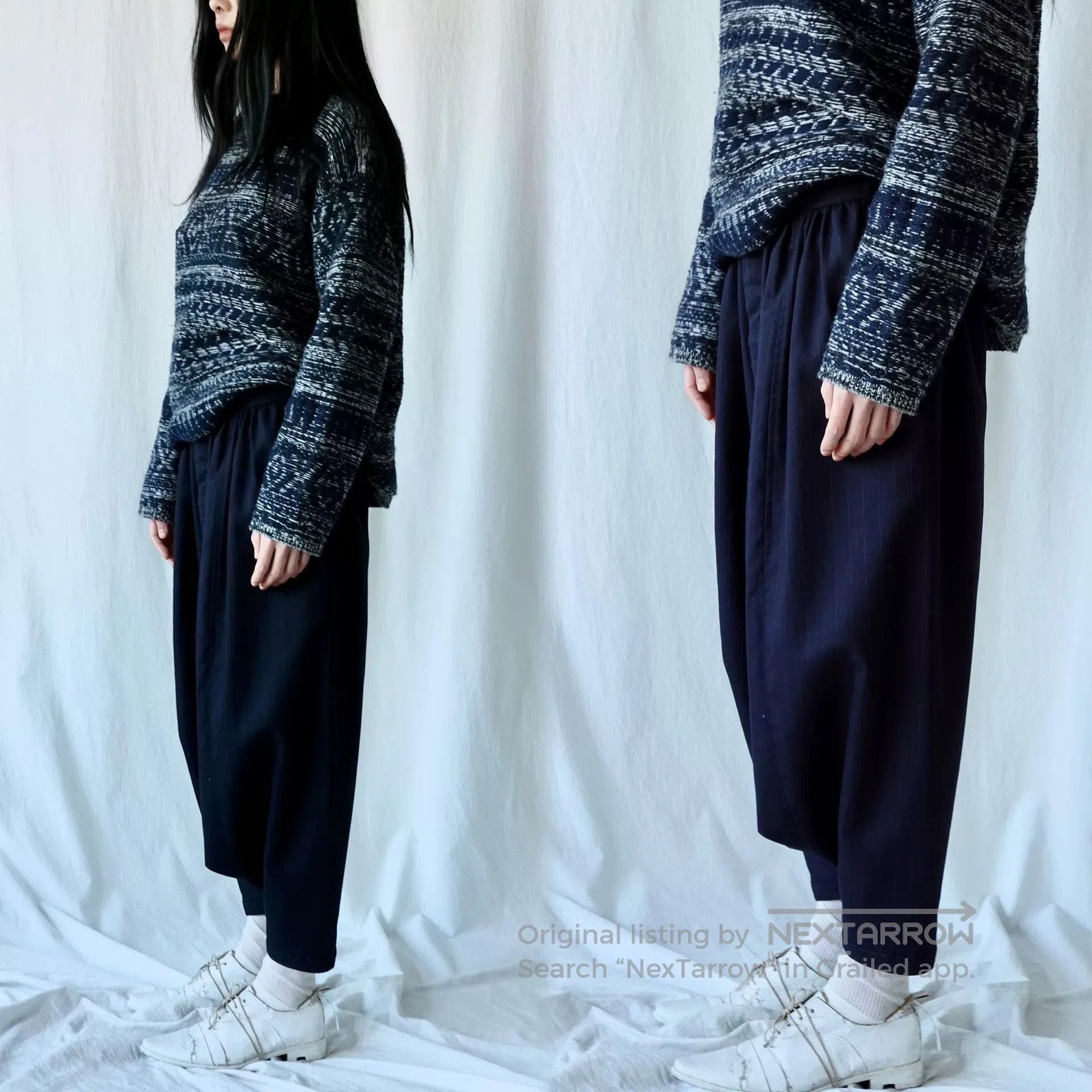 Comme des Garcons Comme des Garçons Striped Wool Drop-Crotch Pants. Size 28" / US 6 / IT 42 - 2 Thumbnail