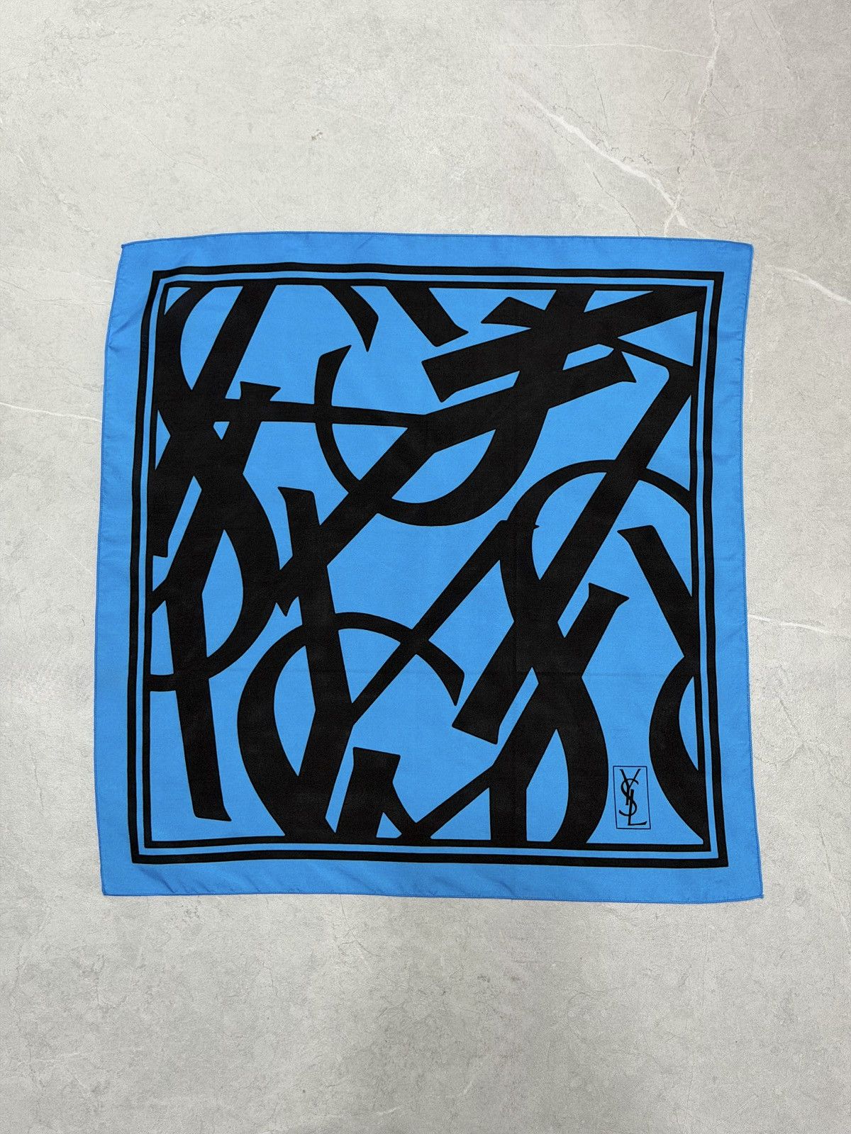 Saint Laurent Paris SAINT LAURENT Tom Ford 2002 Silk Bandana Logo Scarf Hedi ysl Size ONE SIZE - 2 Thumbnail