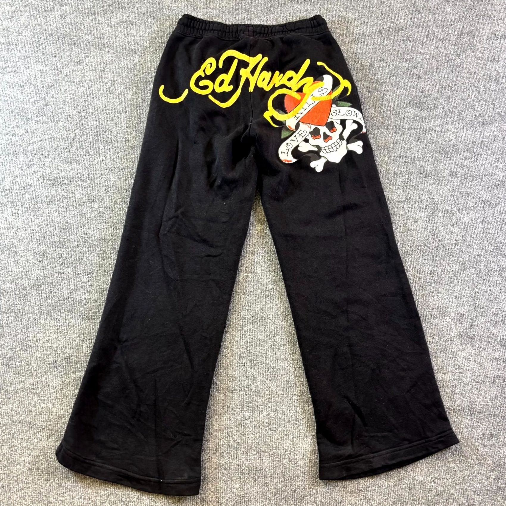 Ed Hardy VINTAGE Ed Hardy SweatPants Womens Small Black Graphic Fleece Drawstring Wide Leg Size 28" / US 6 / IT 42 - 2 Thumbnail