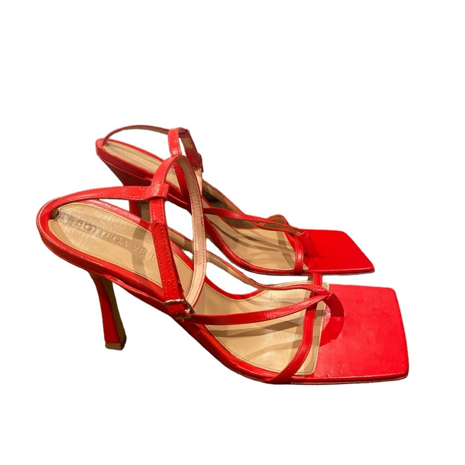 Bottega Veneta BOTTEGA VENETA Leather Stretch Toe Heels Red 38 Size US 8 / IT 38 - 2 Thumbnail