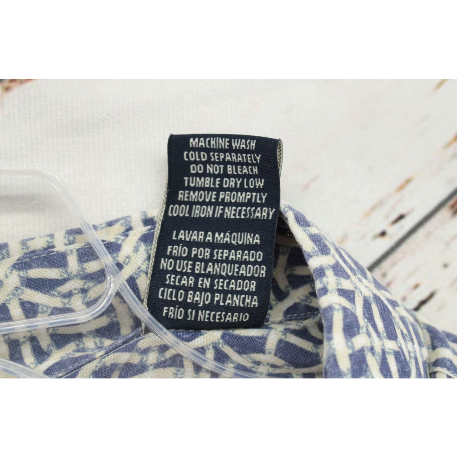 Nat Nast Nat Nast Shirt Men's Large Blue Chain mail print Silk Hawaiian Allover Print Mens Size US L / EU 52-54 / 3 - 7 Thumbnail