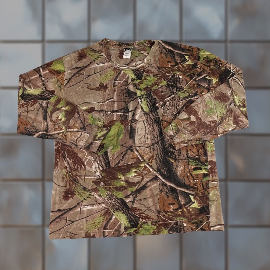 Vintage Code V Camo Shirt Mens Large Brown Green Woodland Camo Long Sleeve Hunting Y2K Size US L / EU 52-54 / 3 - 1 Thumbnail
