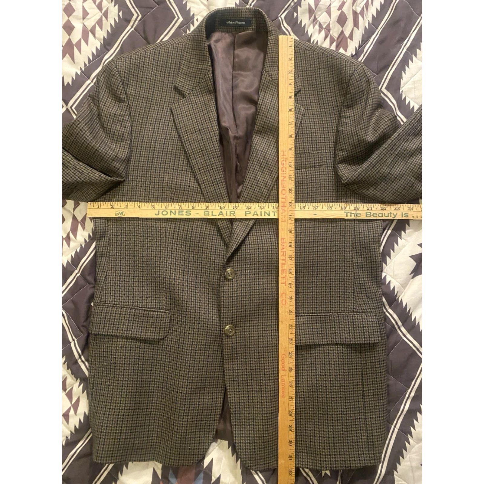 Ralph Lauren Lauren Ralph Lauren Men’s 100% Wool Houndstooth Blazer 2 Button Size 42R Size 42R - 6 Thumbnail
