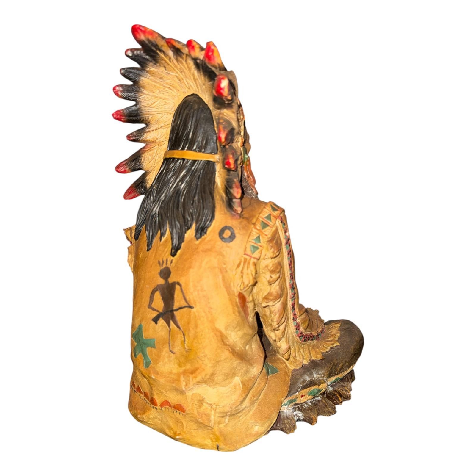 Unknown London HandmadeNative American Chief Figurine Sculpture 13" Size ONE SIZE - 3 Thumbnail