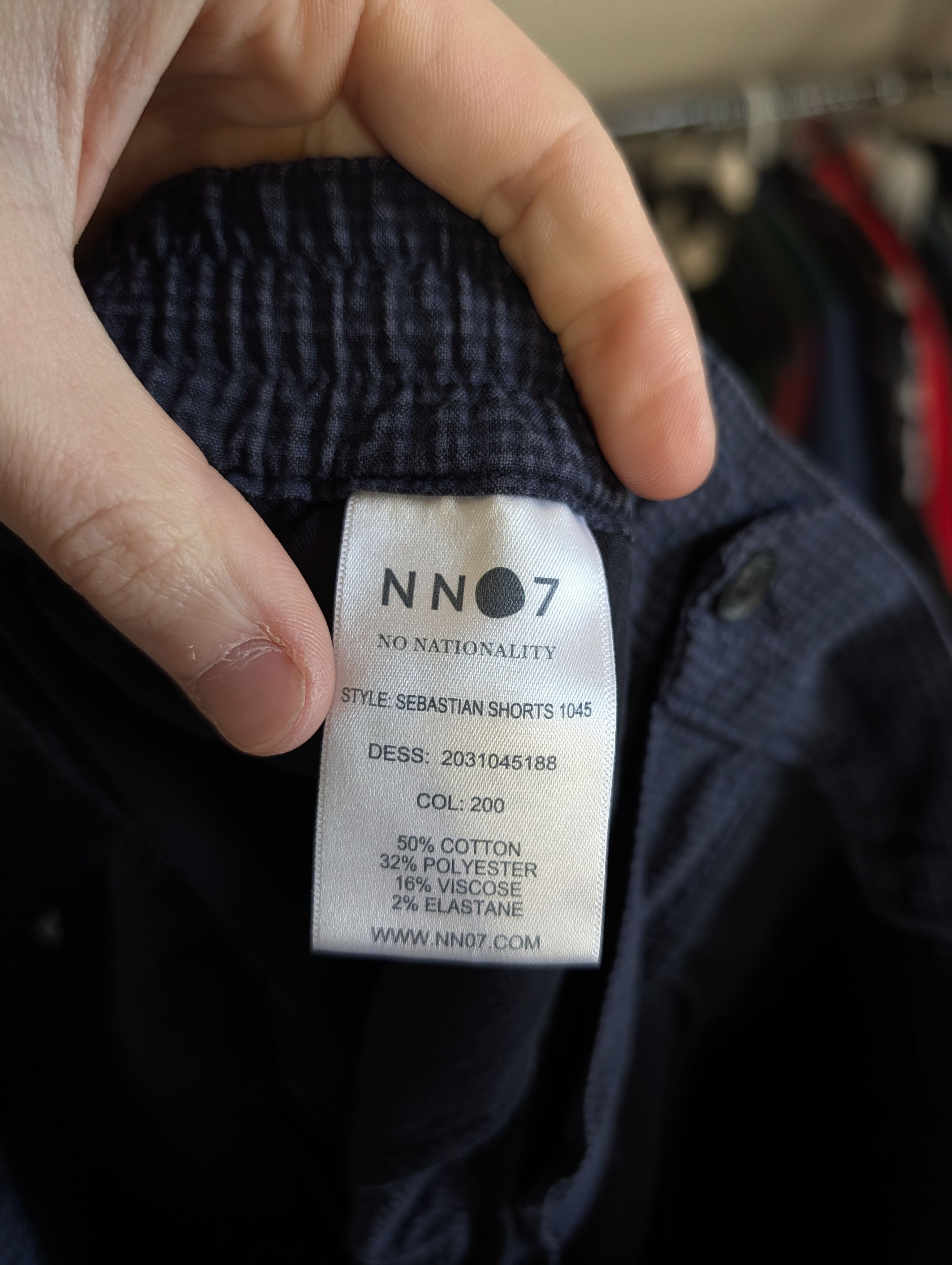 NN07 Dark blue seersucker check patterned shorts sz 34 Size US 34 / EU 50 - 11 Thumbnail