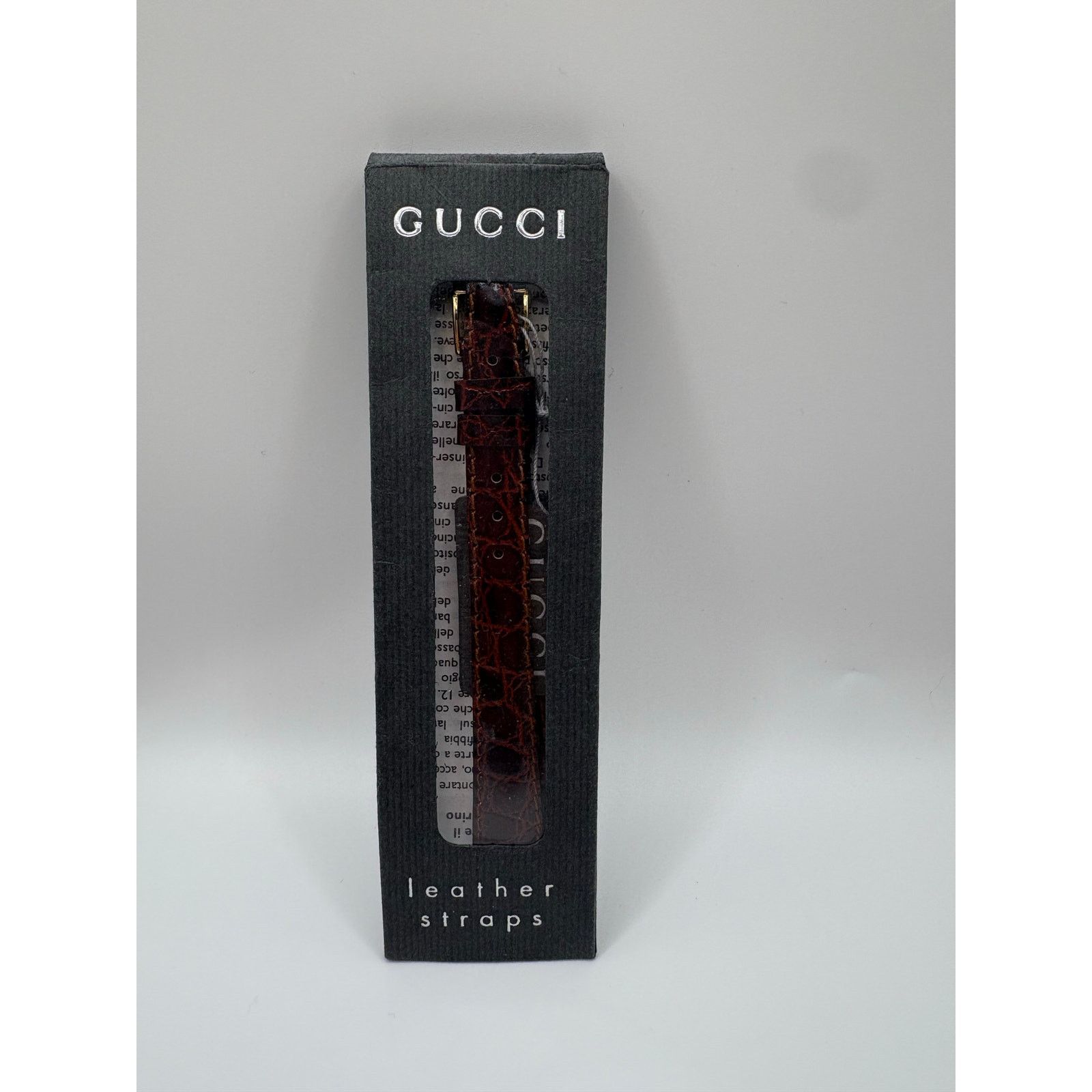 Gucci NOS Vintage Gucci 13mm Brown Croco Leather Watch Strap Size ONE SIZE - 2 Thumbnail