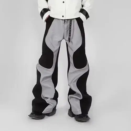 Other Patchwork Men Trousers High Street Straight Pants Size US 30 / EU 46 - 1 Thumbnail