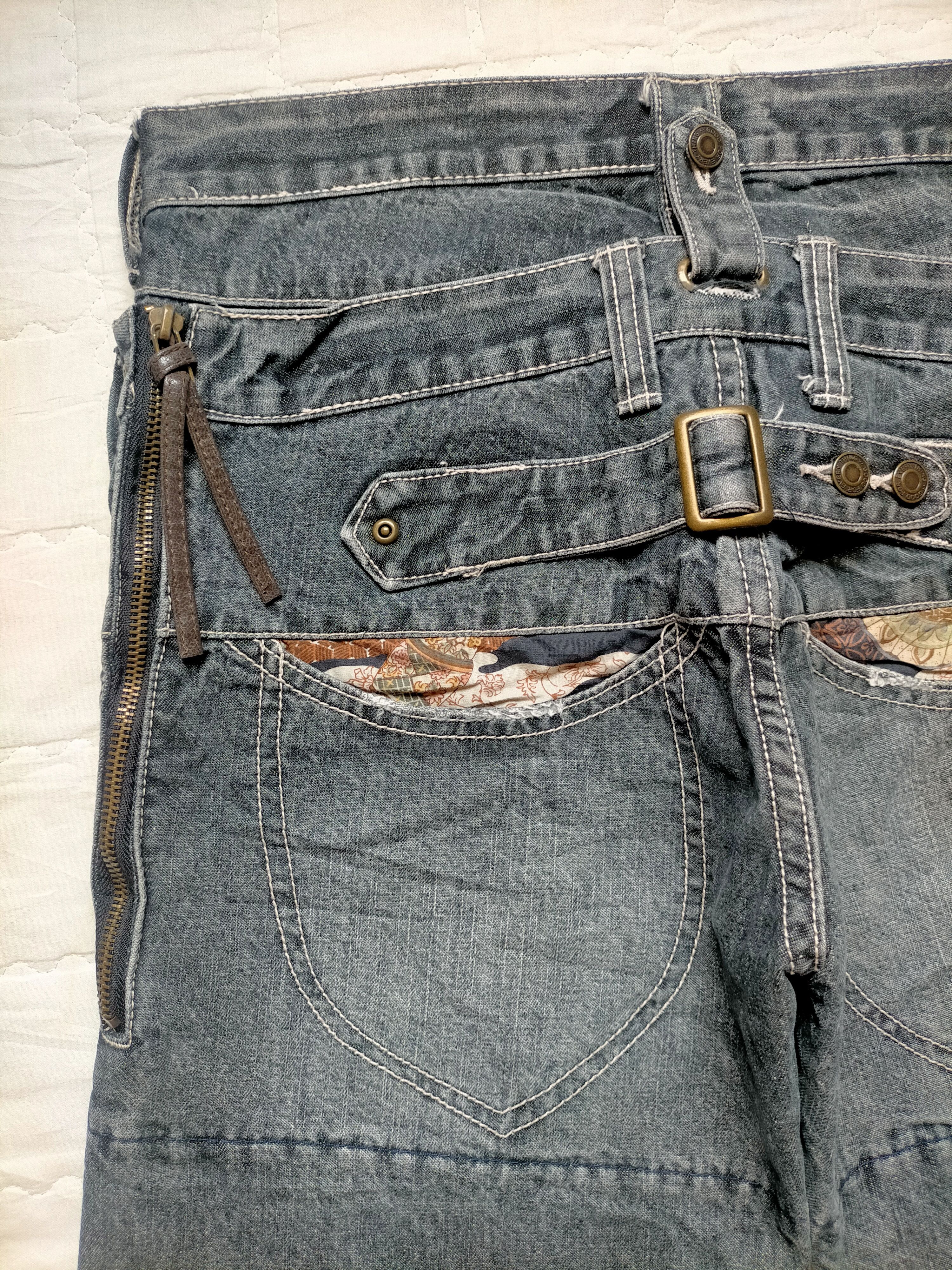 Le Grande Bleu (L.G.B.) 🔥Rare Dog House Double Waist Buckleback Black jeans Size US 32 / EU 48 - 13 Thumbnail