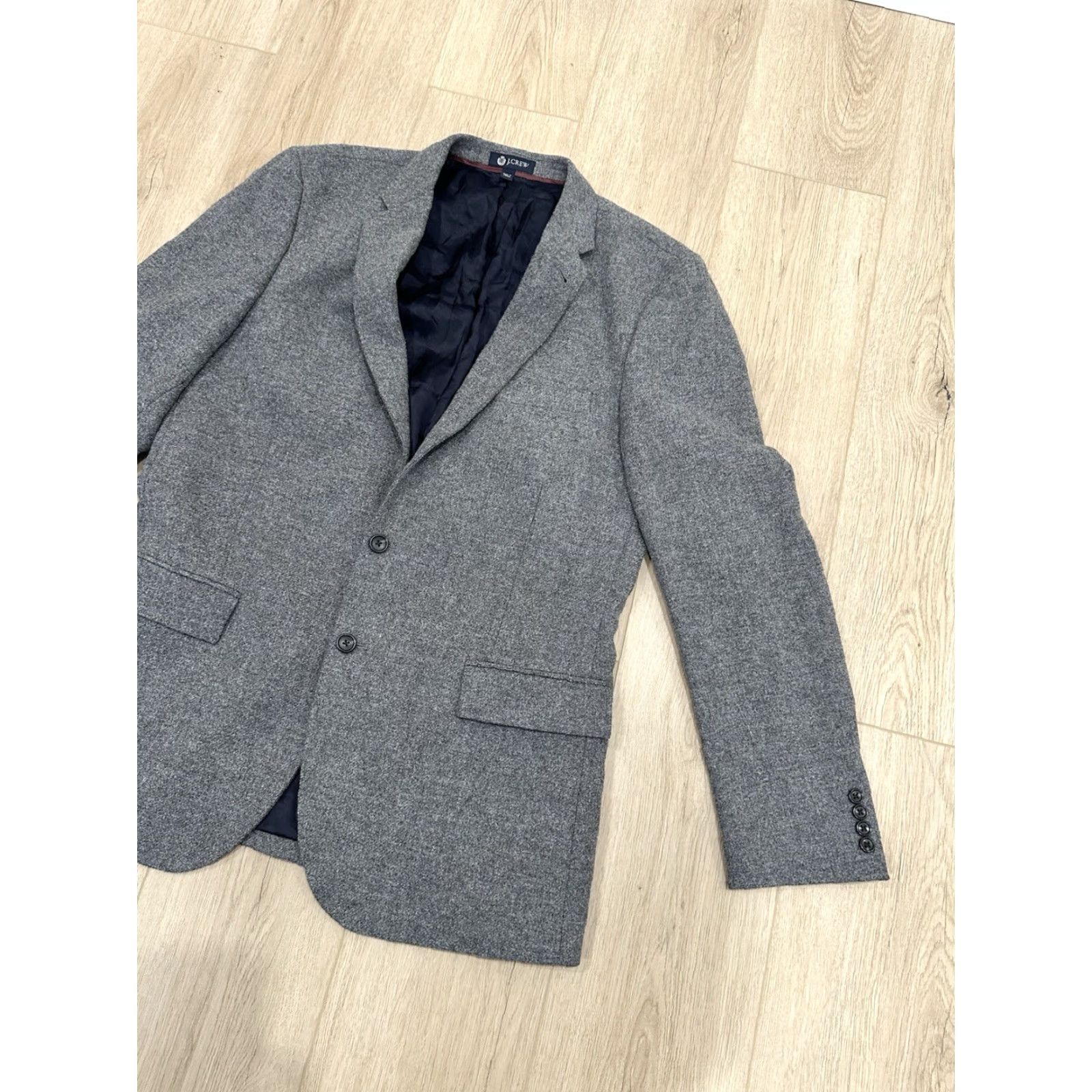 J.Crew J.Crew Sport Coat Blazer Mens Two Button Gray Yorkshire Tweed 44L Size 44R - 2 Thumbnail
