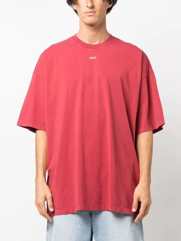Off-White o1in1s0225 Q:1 / Matthew Over S/S Tee in Rio Red Size US S / EU 44-46 / 1 - 1 Thumbnail