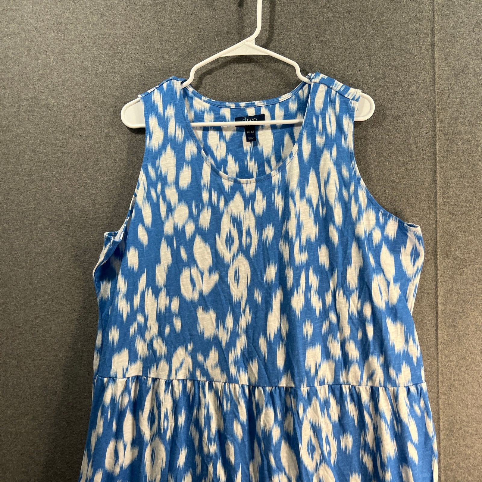 Denim & Co. Denim & Co. Beach Tall Printed Knit Linen Blend Midi Size XL / US 12-14 / IT 48-50 - 4 Thumbnail
