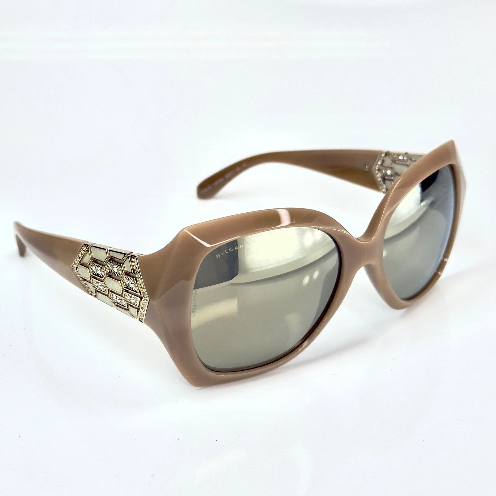 Bvlgari BULGARI BV8182B Serpenti Beige Gold Mirrored Sunglasses 8182 Size ONE SIZE - 10 Thumbnail